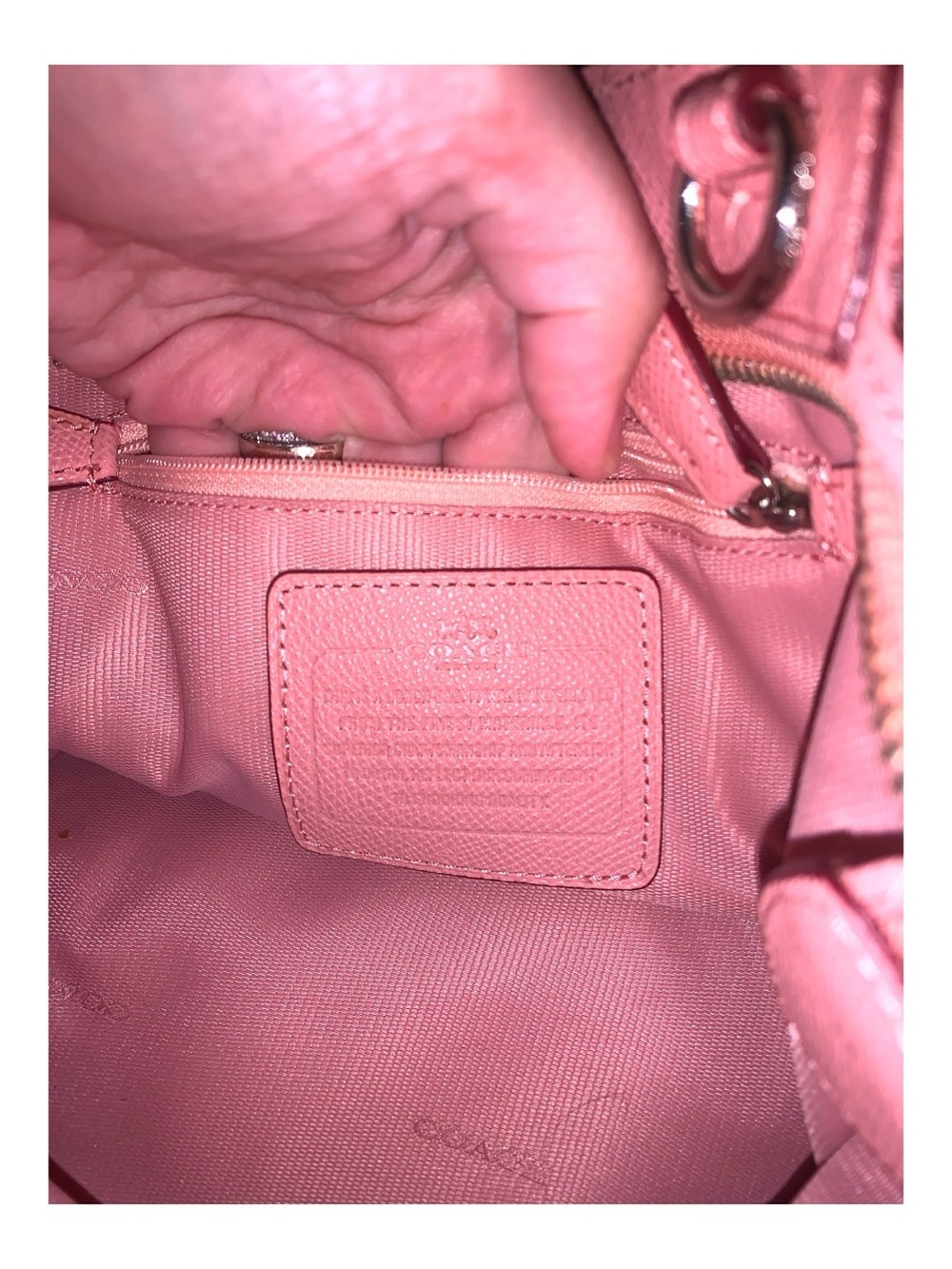 COACH Pink Pebbled Leather Satchel Crossbody Bag Purse Handbag Excellent Cond. - Picture 6 of 7